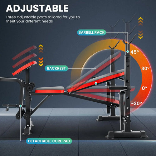 6-in-1 Weight Bench Set