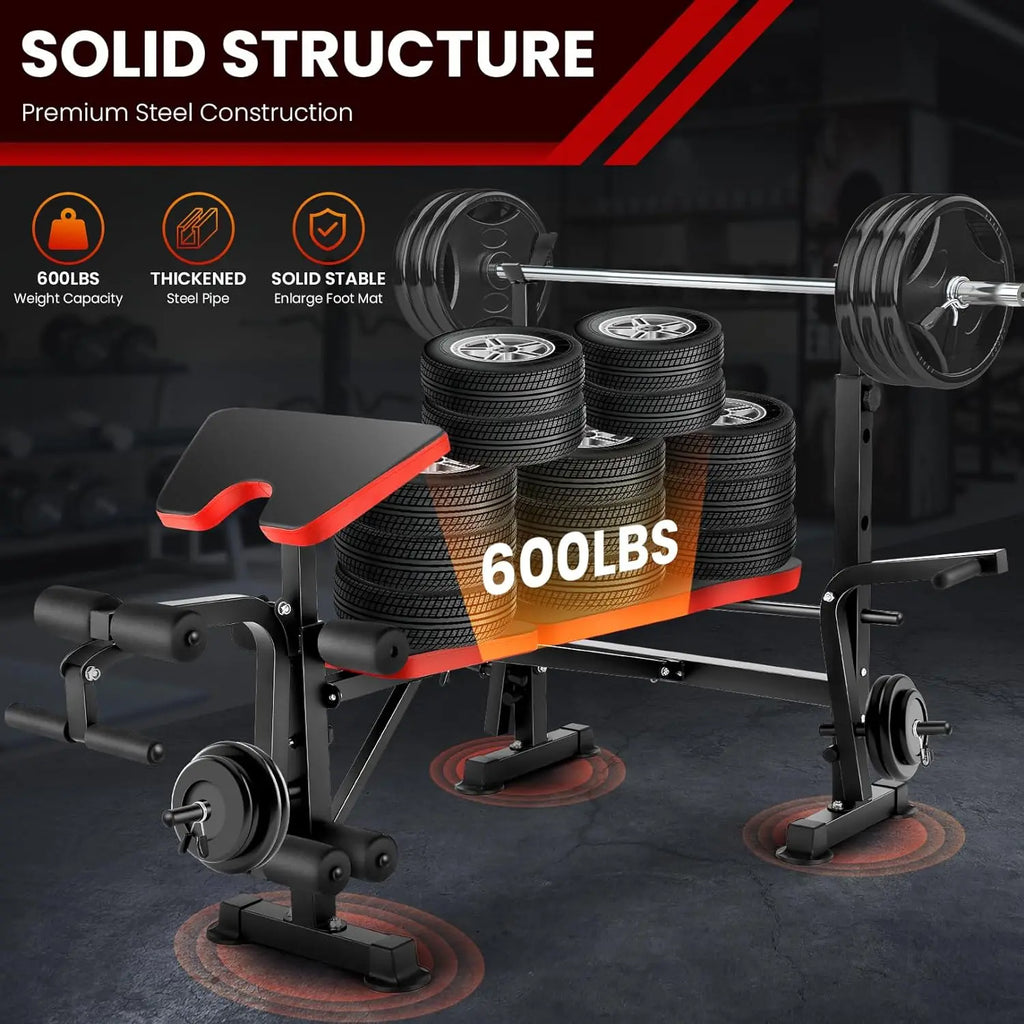 6-in-1 Weight Bench Set