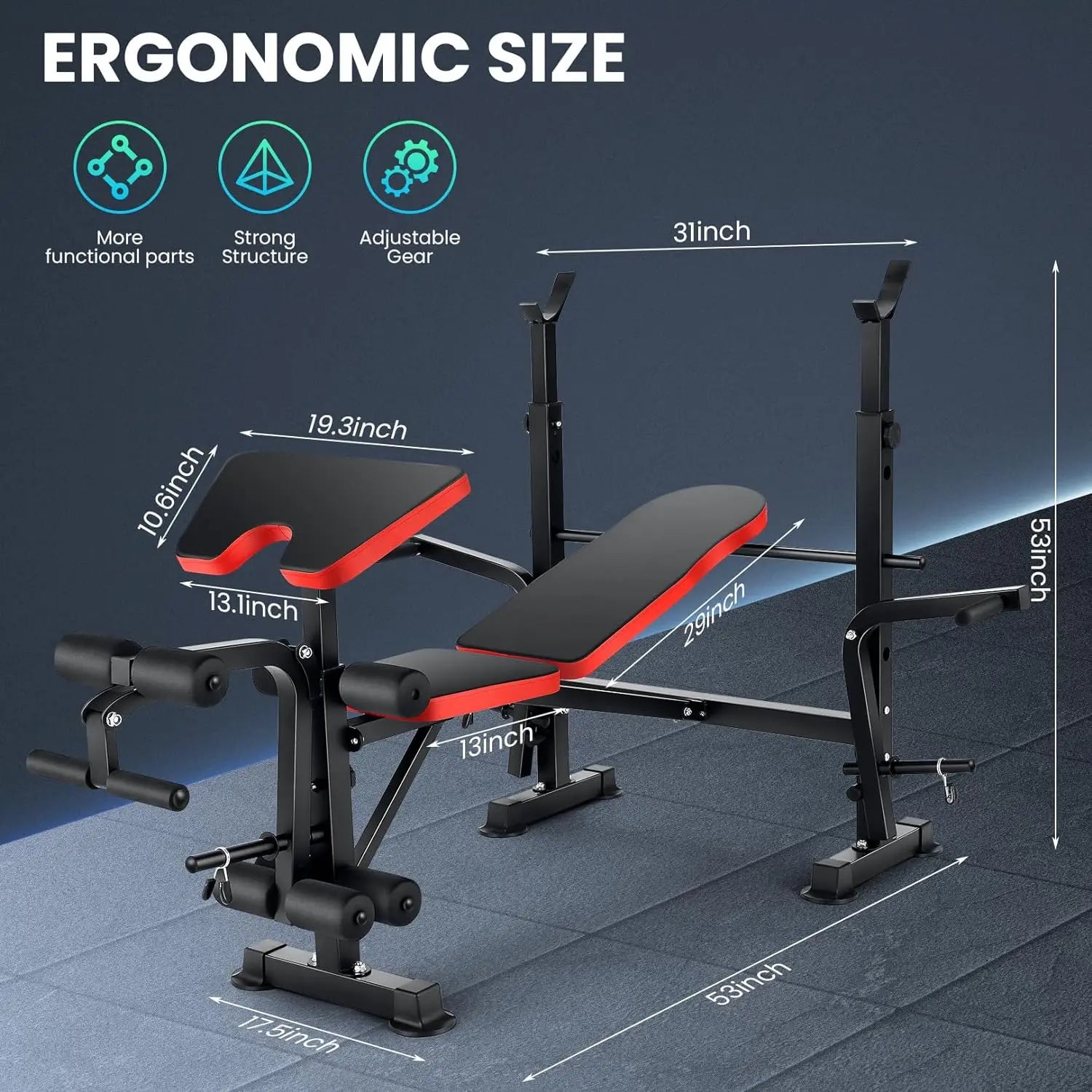 6-in-1 Weight Bench Set