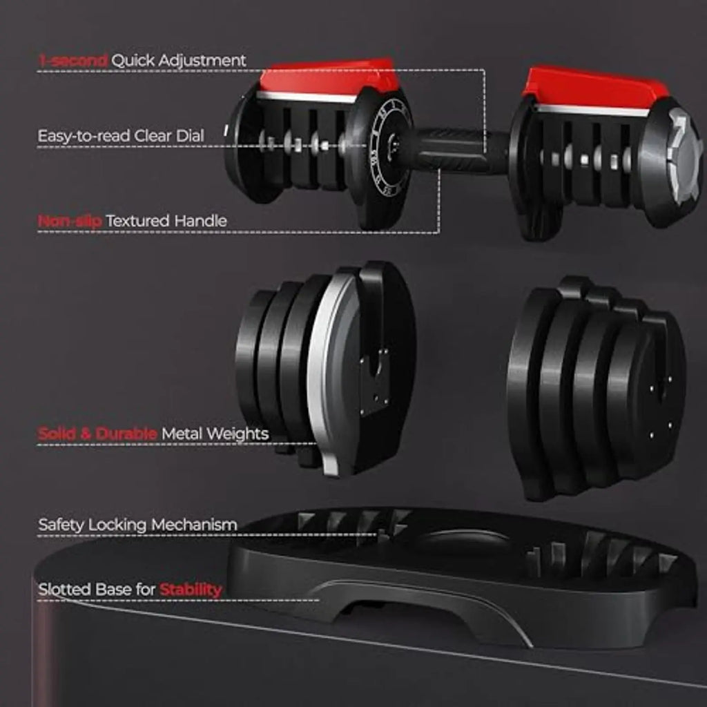 90LB Quick Adjust Dumbbell Set