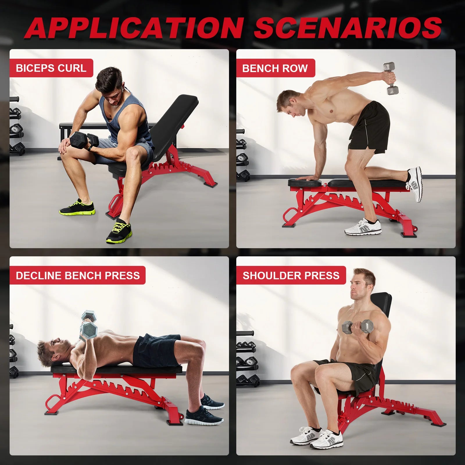 Strength Training Bench Adjustable Exercise Bench Bench Press Bench for Home Garage Gym