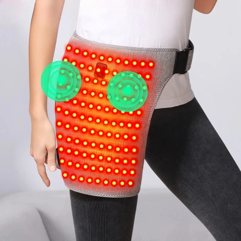 Hip Massager - 3-Gear Red Light Heat& Vibration, Relieves Muscle Soreness Pain,Arthritis, Aids Sports Recovery, For Fitness Fans