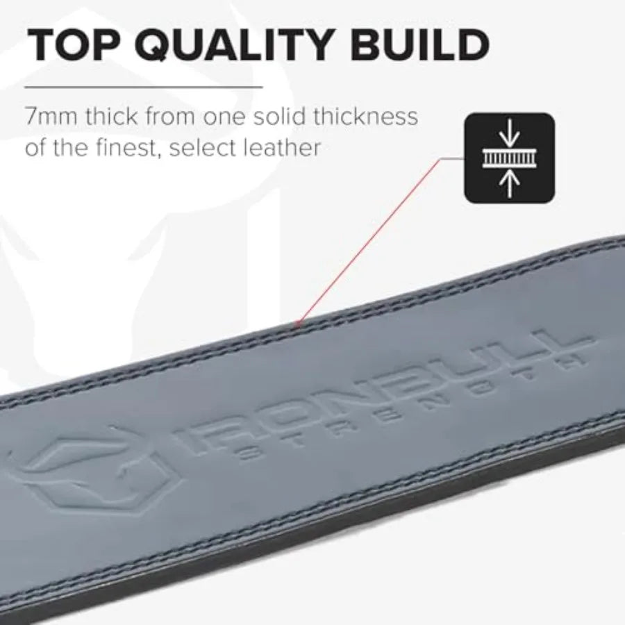 7mm Leather Weight Lifting Belt IPF Approved 4" to 2" Tape Weightlifting Belt for Powerlifting, Olympic Lifting, Gym and Workou