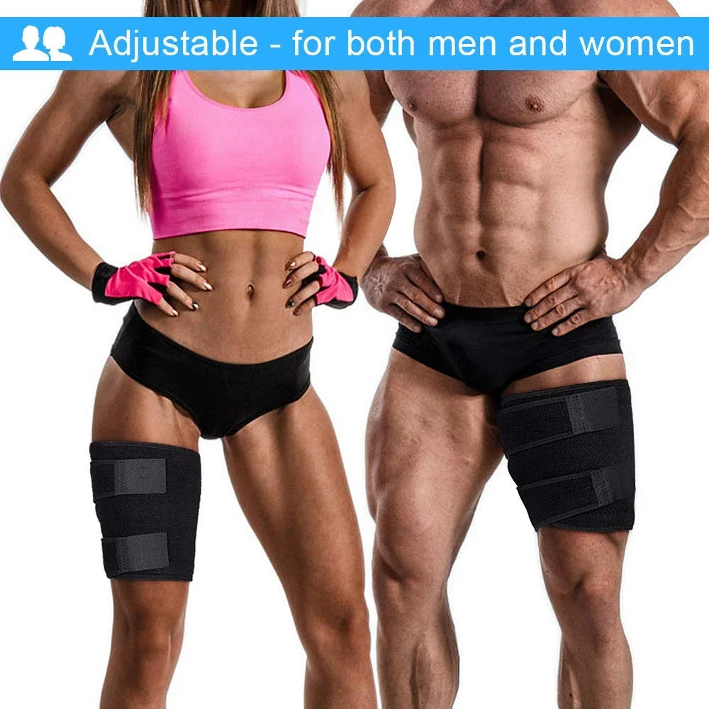1Pcs Thigh Brace - Hamstring Quad Wrap - Adjustable Compression Sleeve Support for Pulled Groin Muscle, Sprains, Quadricep