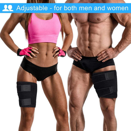 1Pcs Thigh Brace - Hamstring Quad Wrap - Adjustable Compression Sleeve Support for Pulled Groin Muscle, Sprains, Quadricep