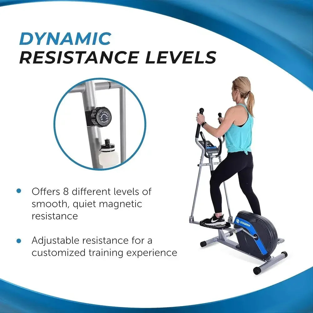 Compact Standing Elliptical Machine with Smart Workout App - Supports Up to 250 lbs