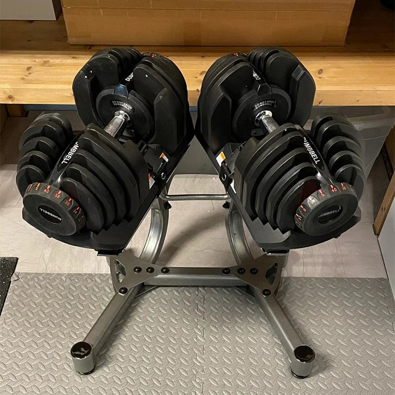 Commercial Gym Adjustable Dumbbell Set 40KG 90LB With Stand Door To Door Heavy Duty Free Weight Strength Training Equipment