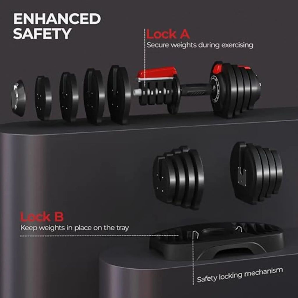 90LB Quick Adjust Dumbbell Set