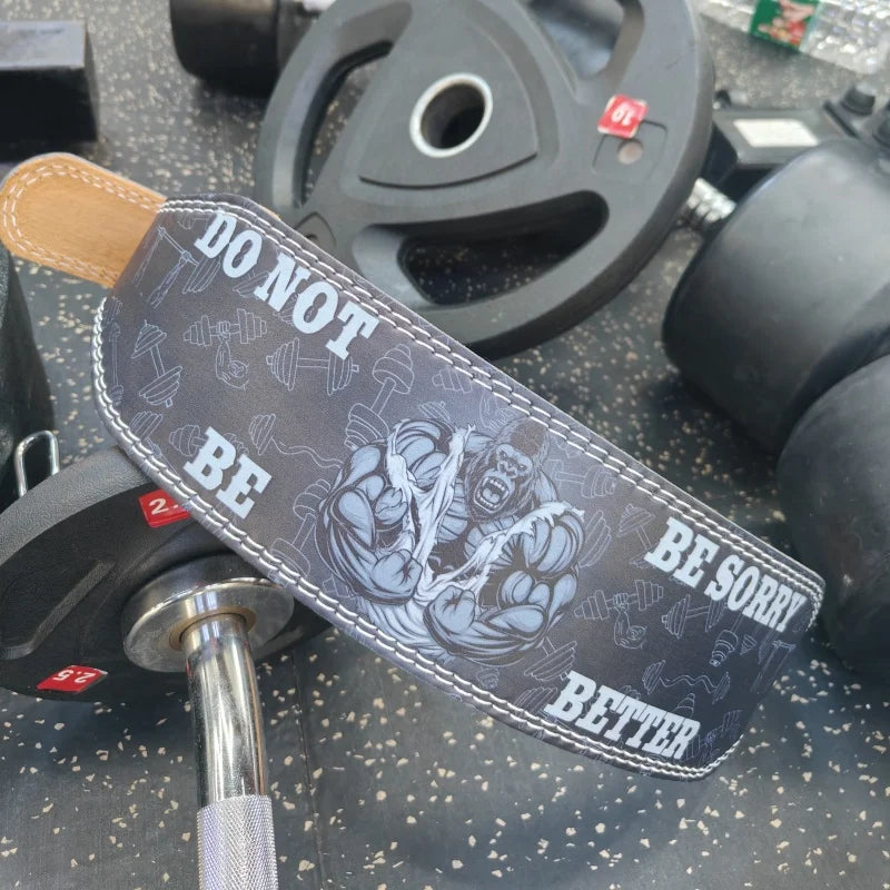 Weight Lifting Belt King Kong Design Powerlifting Belt PU Fitness Belt for Men & Women for Weightlifting Deadlift Bodybuilding