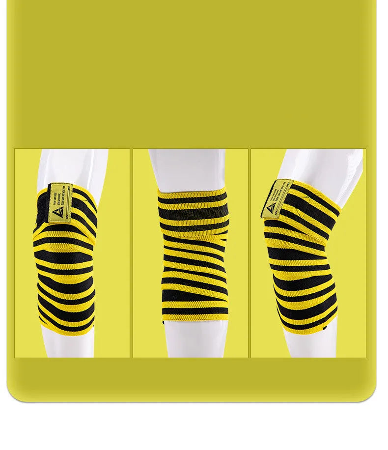 1Pair Knee Wraps Fitness Weight Lifting Elastic Bandage Compression Knee Support Sports Strap Knee Protector Bands Pad Sleeve 2M