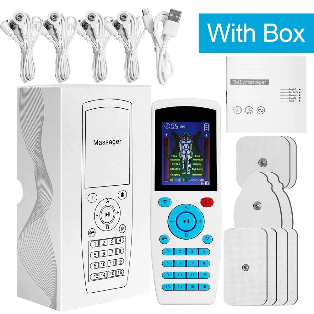 4-Channel TENS & EMS Pulse Massager – 16 Modes