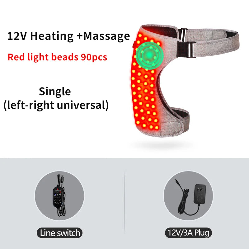 Hip Massager - 3-Gear Red Light Heat& Vibration, Relieves Muscle Soreness Pain,Arthritis, Aids Sports Recovery, For Fitness Fans