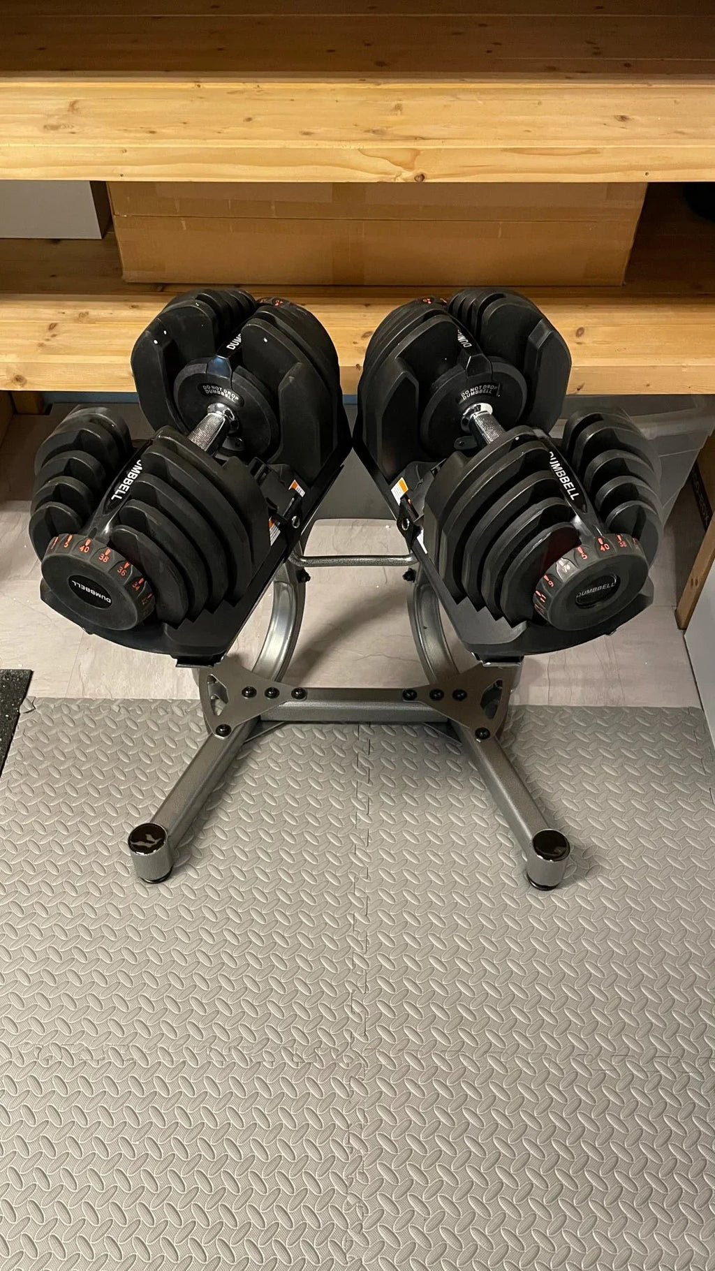 Commercial Gym Adjustable Dumbbell Set 40KG 90LB With Stand Door To Door Heavy Duty Free Weight Strength Training Equipment