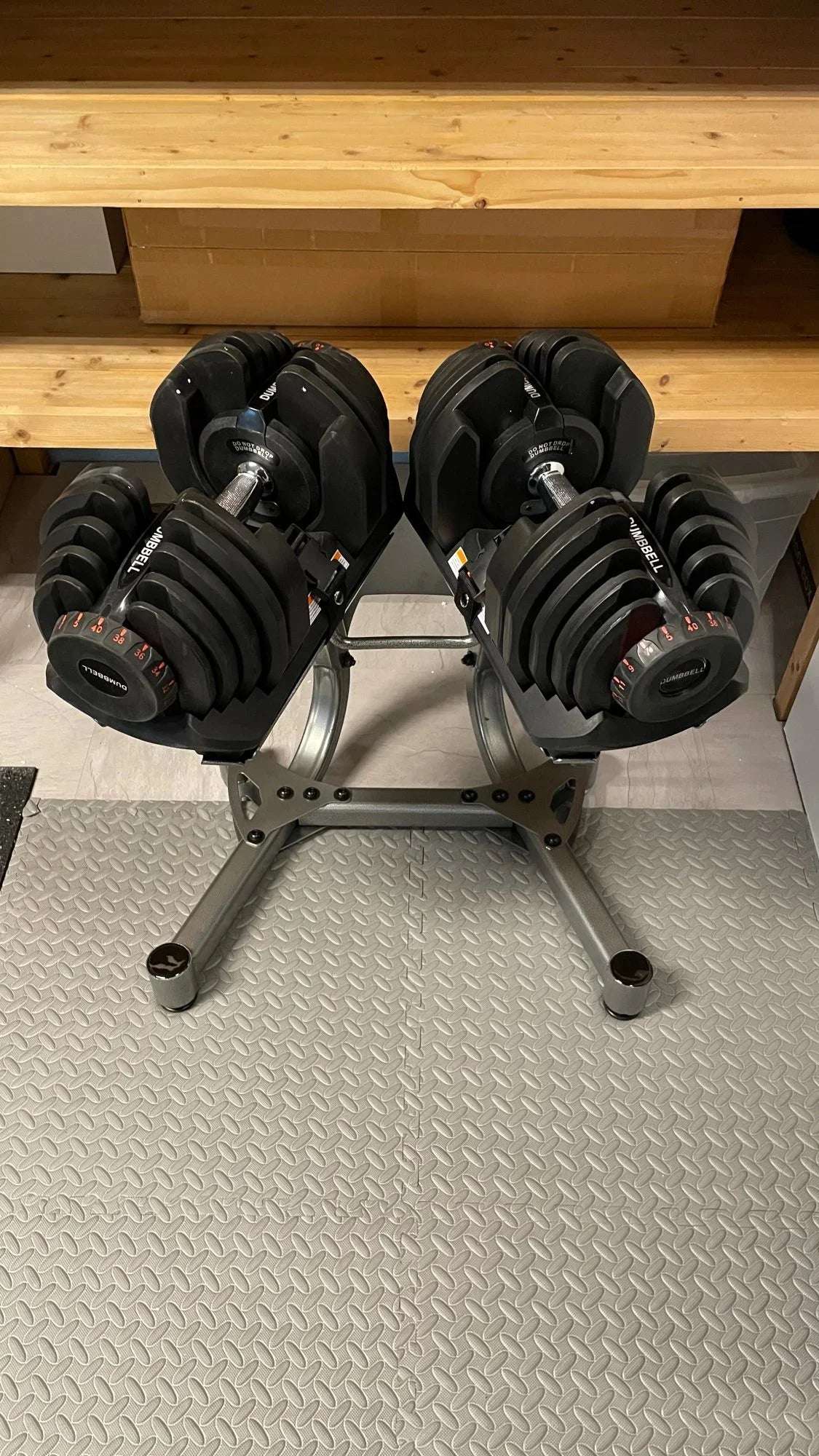 Commercial Gym Adjustable Dumbbell Set 40KG 90LB With Stand Door To Door Heavy Duty Free Weight Strength Training Equipment