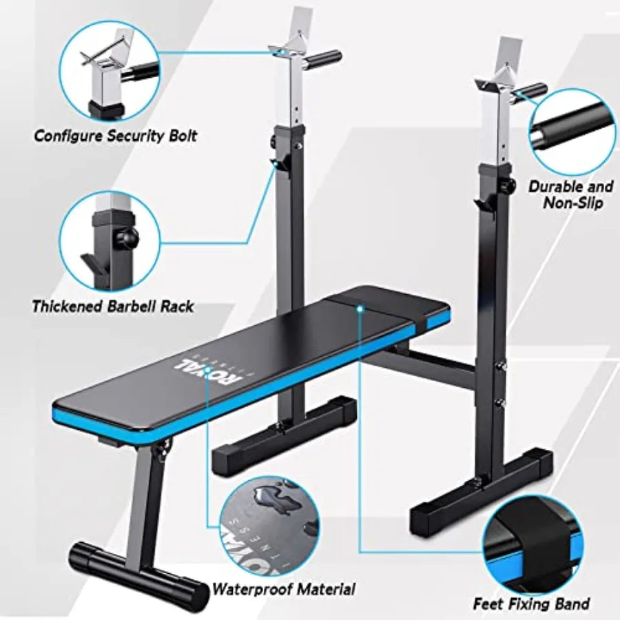 Adjustable Bench with Barbell Rack
