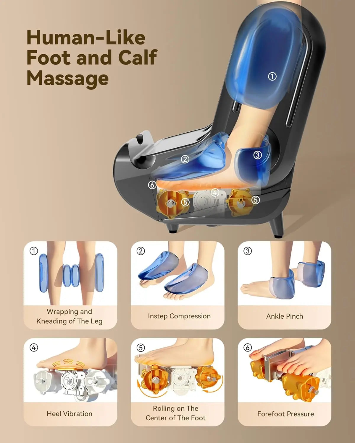2-in-1 Shiatsu Foot & Calf Massager