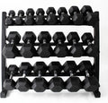 350-550 lbs Rubber Hex Dumbbells with Rack Free Weight for Home Gym, Durable Rubber Dumbbell with Storage,