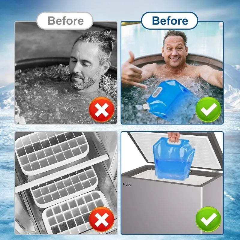 Ice Bath Bags,Reusable Bathtub Freezer Water Bag,5L+10L Cold Plunge Tub Accessories,Portable Ice Barrel Cold Therapy