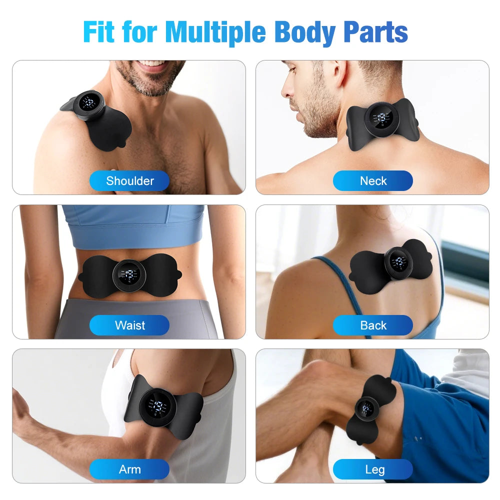 Mini EMS Pulse Massager with Heat & Remote Control