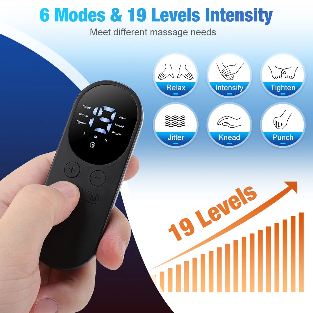 Mini EMS Pulse Massager with Heat & Remote Control
