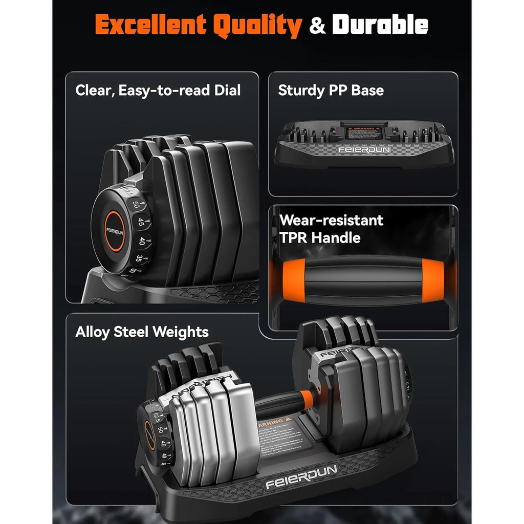 105LB Adjustable Dumbbell Set w/ Case