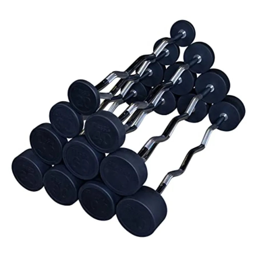 Rubber Coated Straight Barbell