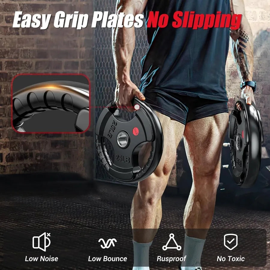Rubber Grip Weight Plate Set