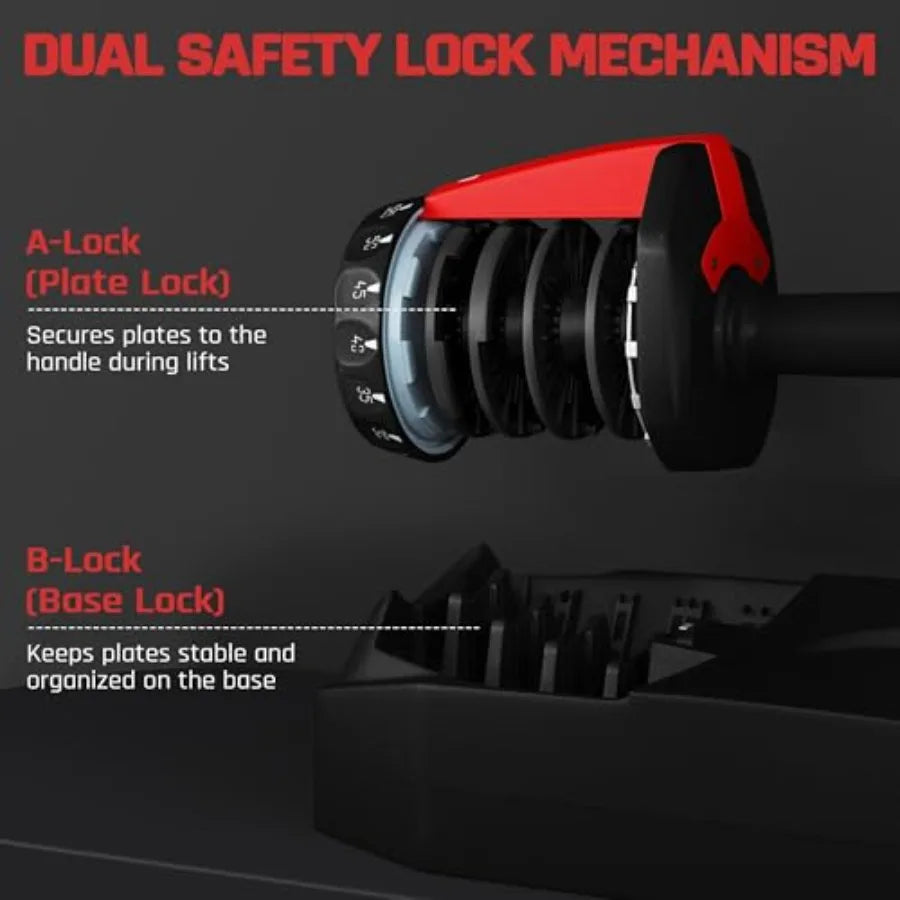 90LB Fast Adjust Dumbbell Set