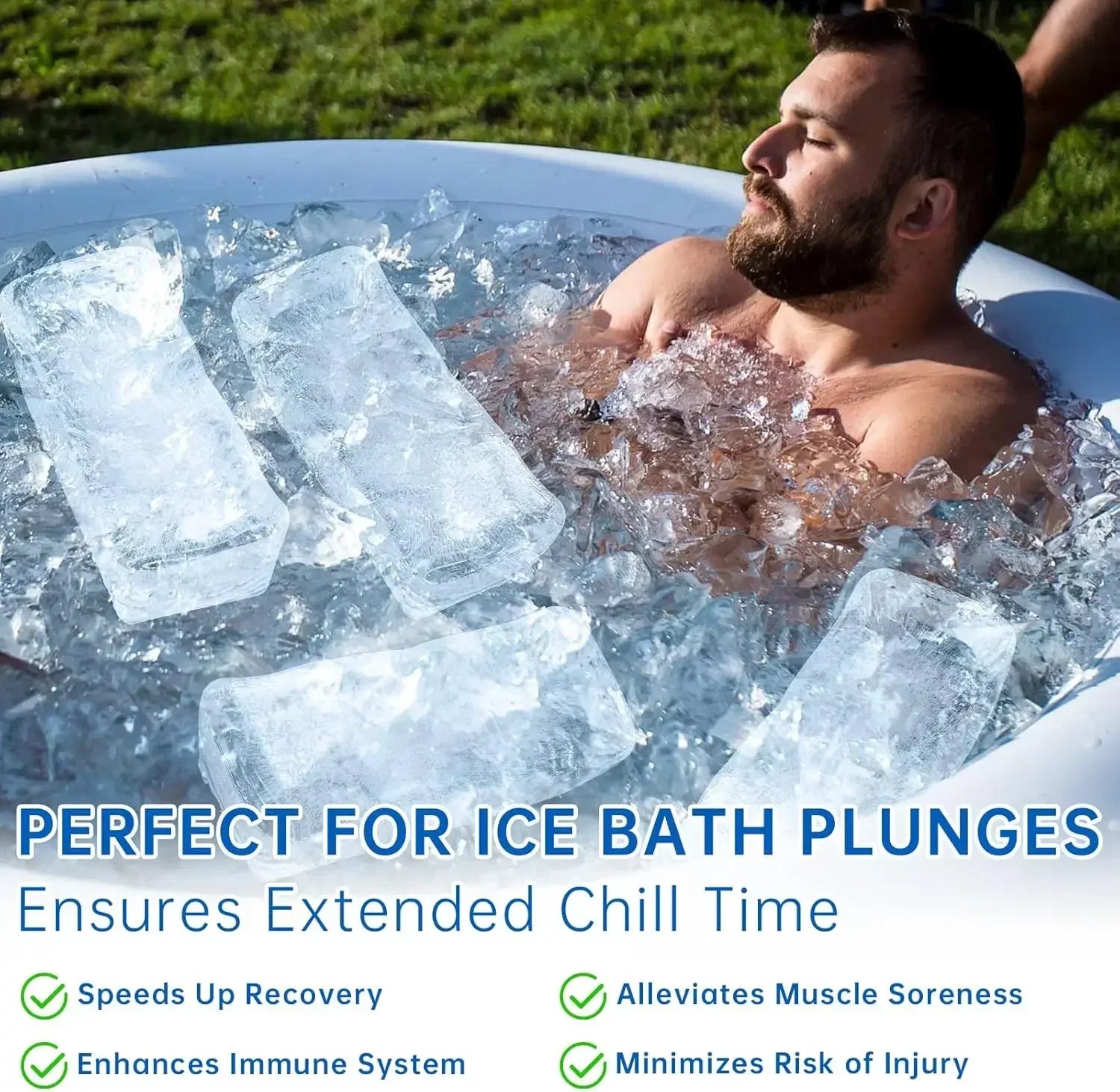 Extra Large Ice Cube Molds Ice Bath Water Chiller Reusable Giant Ice Block Molds Silicone Ice Block Maker For Home Accessories