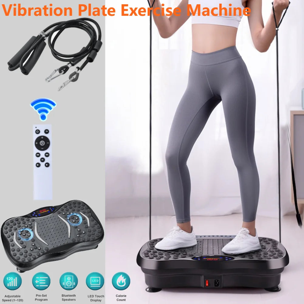Vibration Plate Exercise Machine Bluetooth-Compatible Rhythm Full Body Shaker Adjustable Speed Weight Loss Fat Shaking Machines