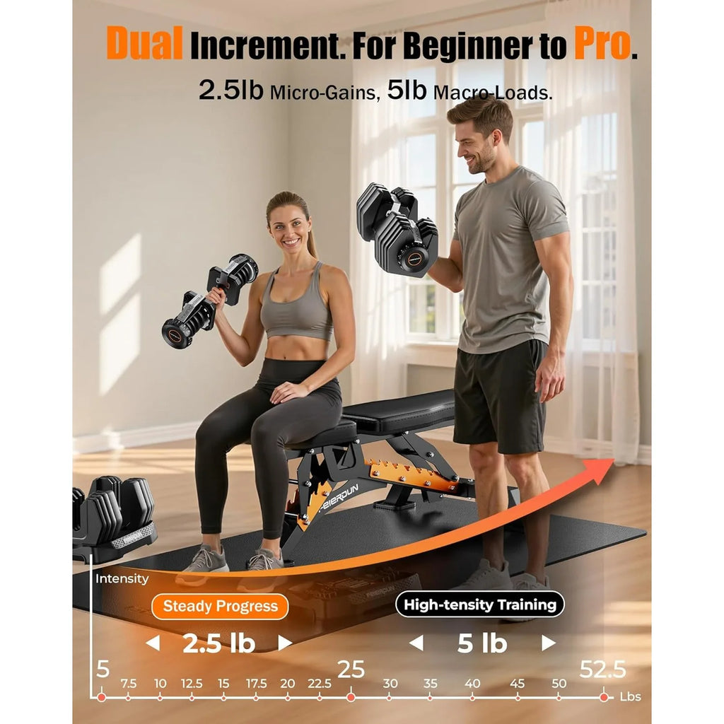105LB Adjustable Dumbbell Set w/ Case