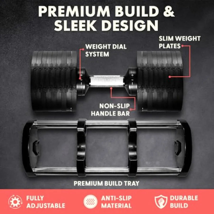 140LB Adjustable Dumbbell Set