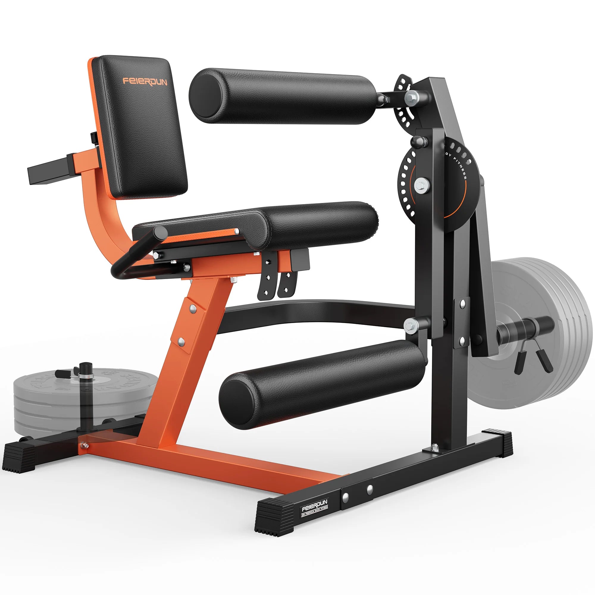 FEIERDUN 4-in-1 Adjustable Leg Extension Curl Machine for Lower Body Workouts 700lbs Capacity Home Gym Equipment(Orange)