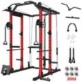 Mikolo Power Cage, Power Rack with Cable Crossover System, 1500LBS Squat Rack with LAT Pull Down System, Workout Cage