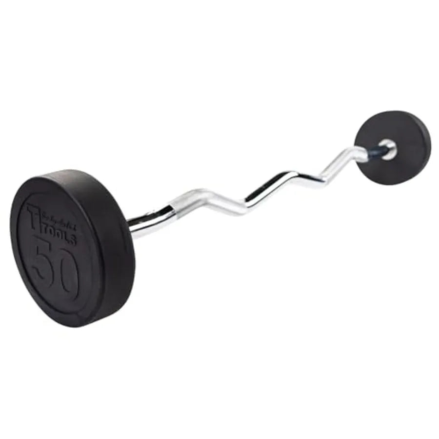 Rubber Coated Straight Barbell