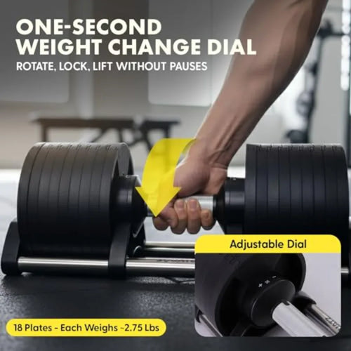 140LB Adjustable Dumbbell Set