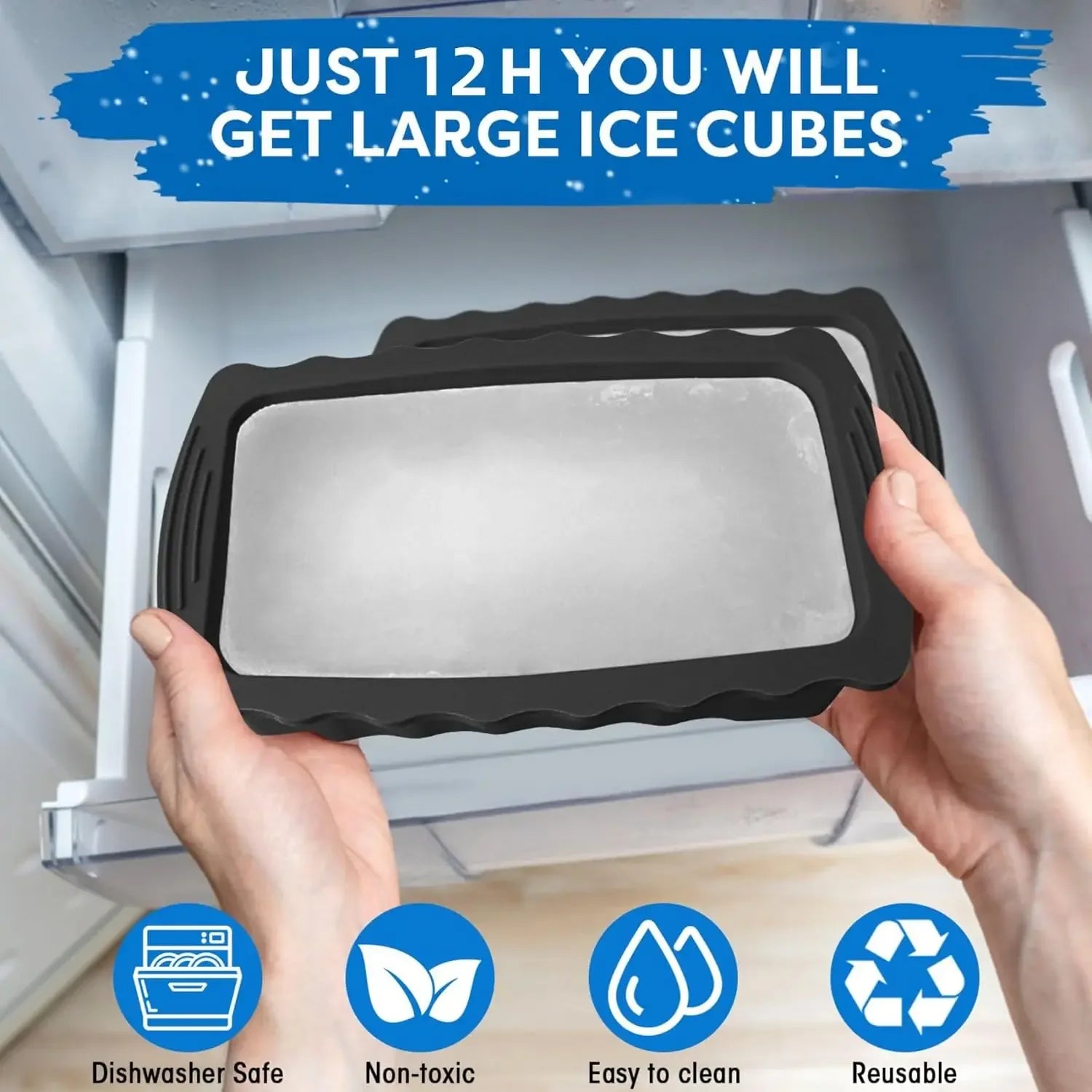 Extra Large Ice Cube Molds Ice Bath Water Chiller Reusable Giant Ice Block Molds Silicone Ice Block Maker For Home Accessories