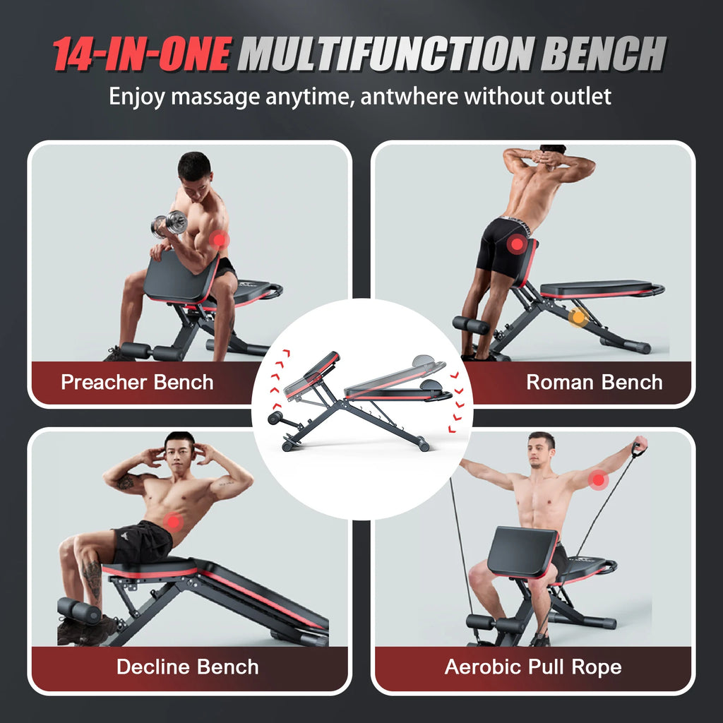 Adjustable Weight Bench Press Dumbbell Multi-Functional Full Body Workout Bench Foldable Incline Decline for Home Gym 1000 lbs