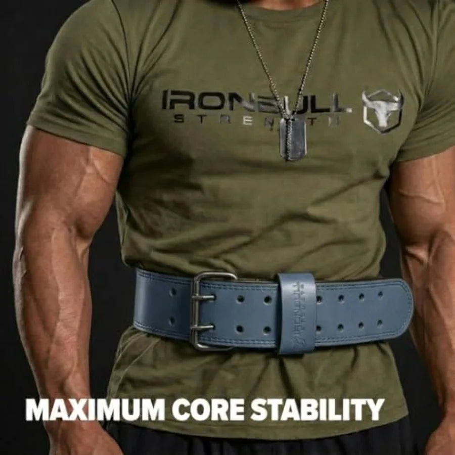 7mm Leather Weight Lifting Belt IPF Approved 4" to 2" Tape Weightlifting Belt for Powerlifting, Olympic Lifting, Gym and Workou