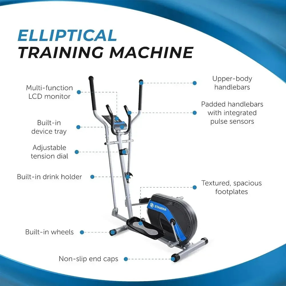 Compact Standing Elliptical Machine with Smart Workout App - Supports Up to 250 lbs