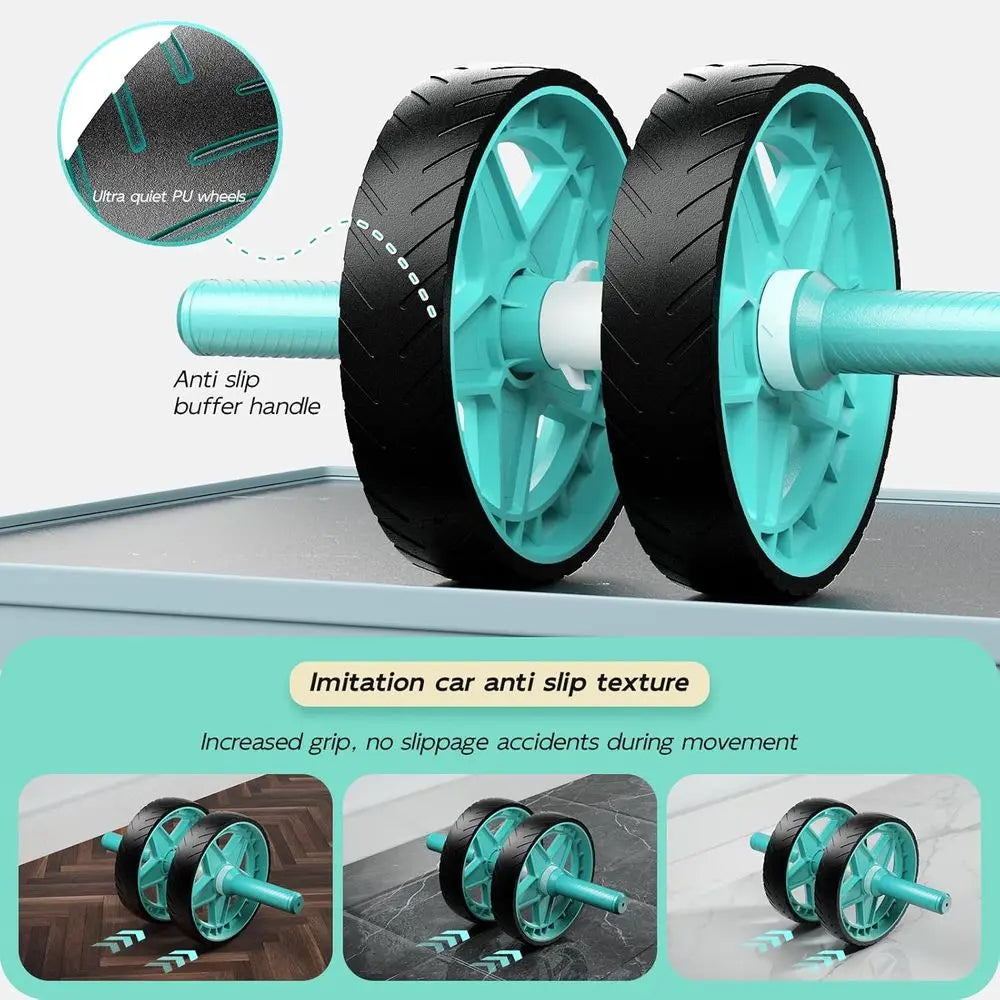Dual-Wheel Ab Roller w/ Bands