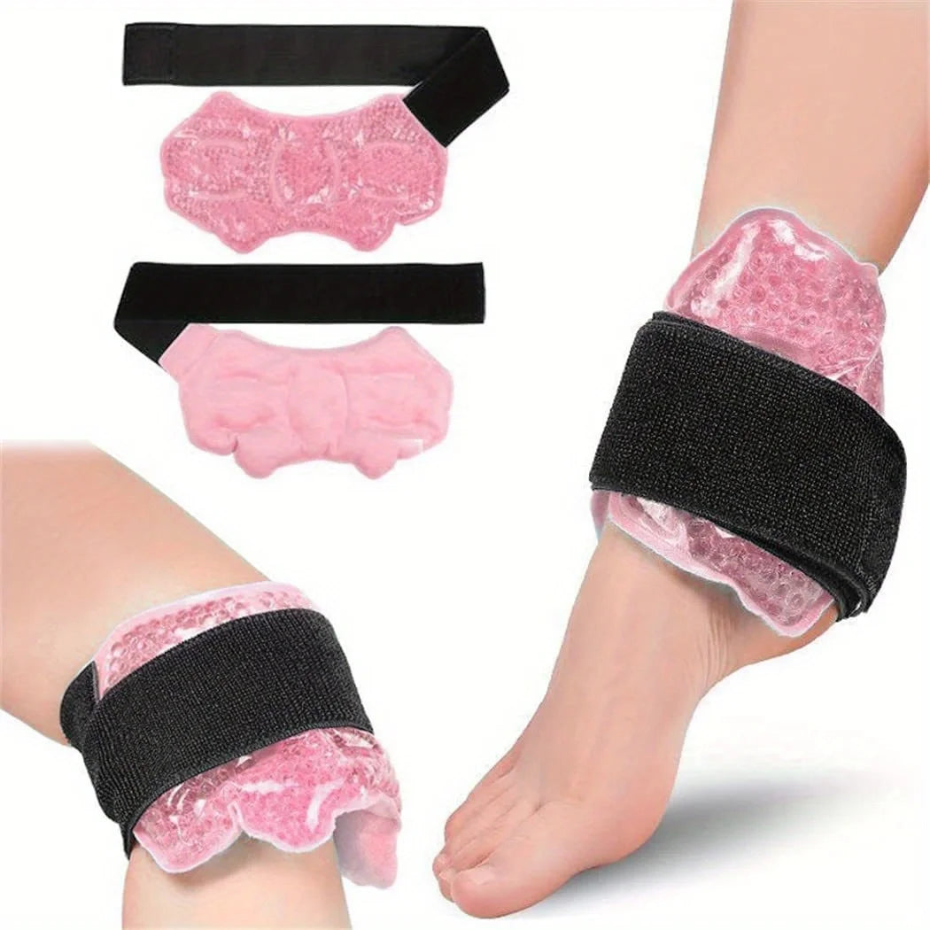 Ankle/Sports Foot Ice Pack - Hot & Cold Gel Pack with Adjustable Stand for Myofascial & Feet - Microwaveable, Freezable & Reusab