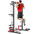 Power Cage Smith Machine Multi-Function Power Rack with Pull Up Bar LAT Pull Down System and Squat Rack Barbell Bar Plate Stora