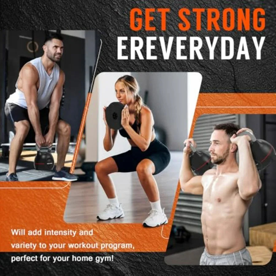 Adjustable Kettlebell Weight Set-Quickly Adjusts Weights, Comfortable Grip, Ergonomic Kettlebell Sets For Home Gym