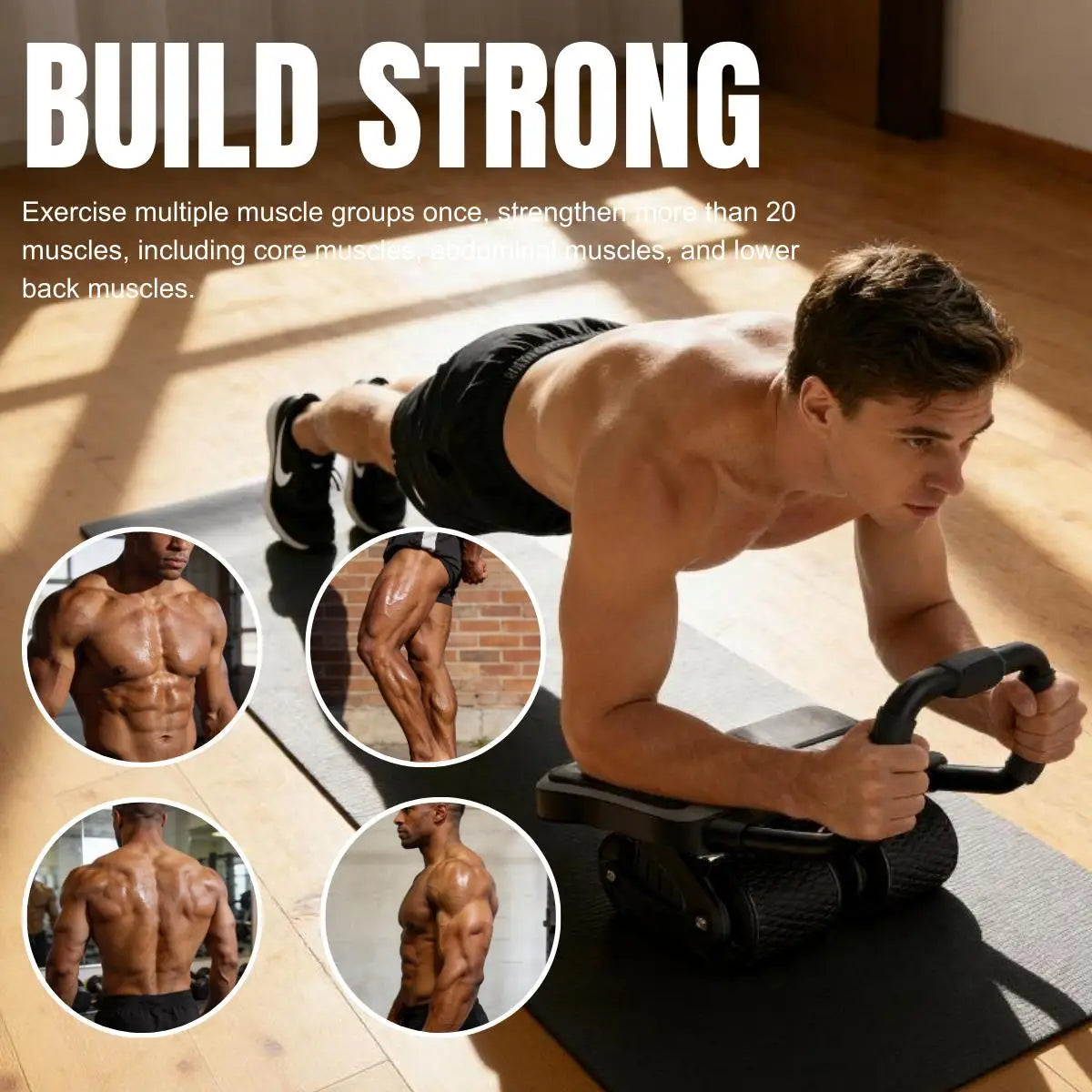 4-Wheel Ab Roller w/ Elbow Support