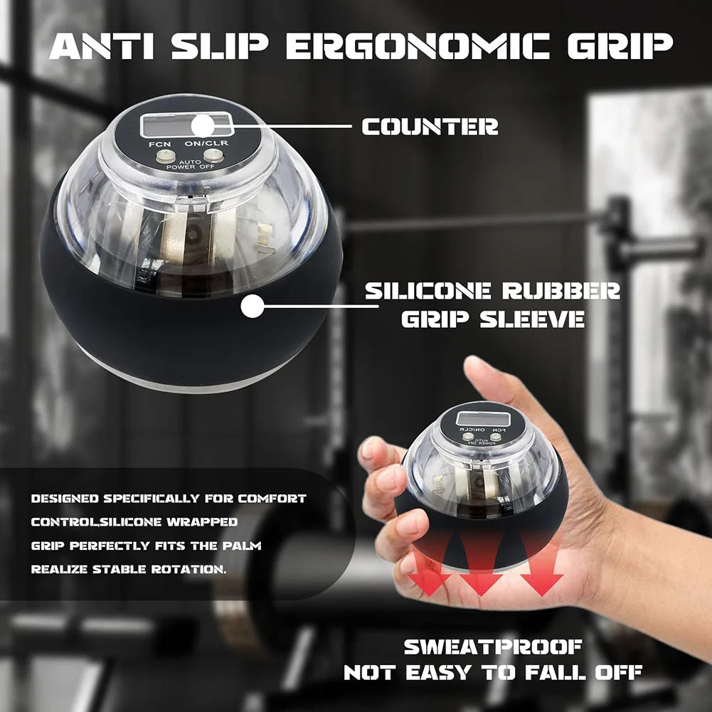 Auto-Start Gyroscopic Forearm Exerciser Forearm Gyro Ball Wrist Exerciser Gyro Ball Strengthener for Wrist & Forearm Training