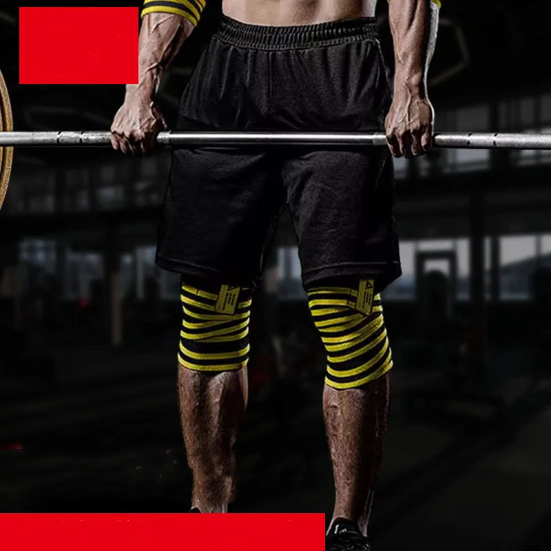 1Pair Knee Wraps Fitness Weight Lifting Elastic Bandage Compression Knee Support Sports Strap Knee Protector Bands Pad Sleeve 2M