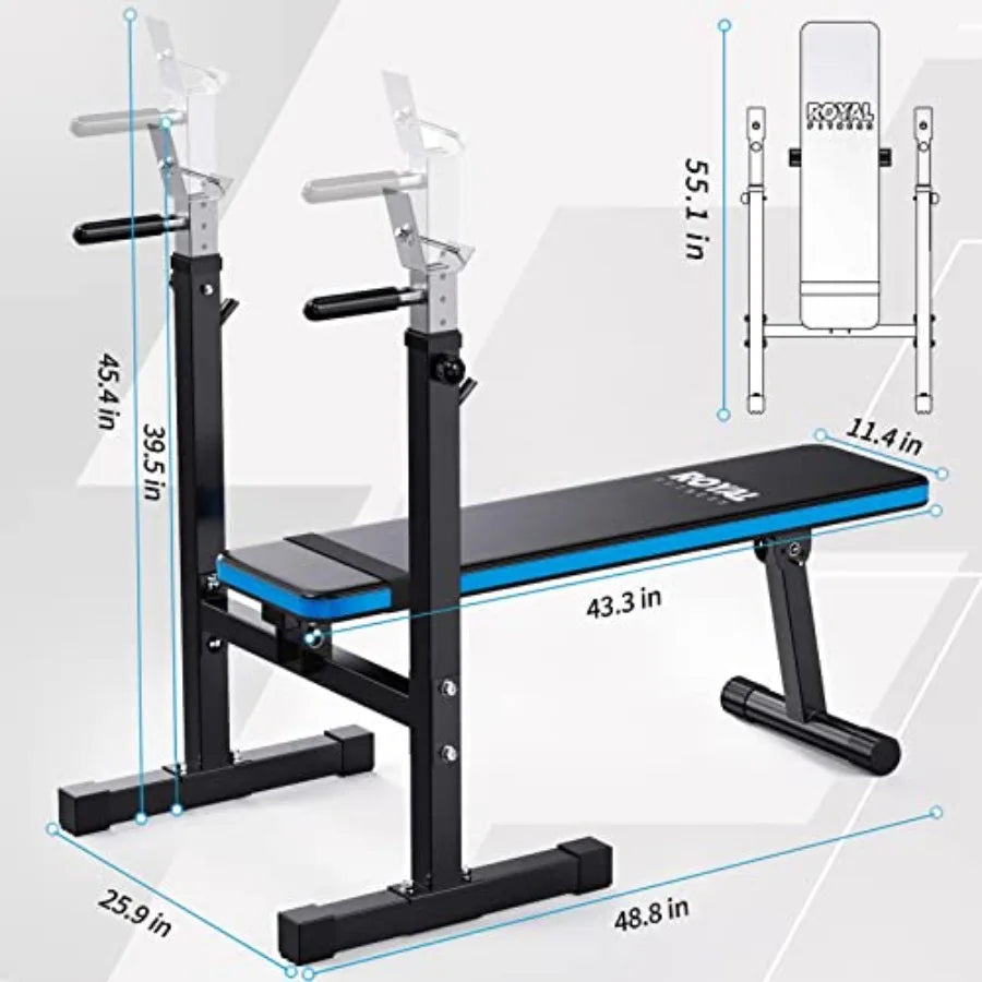 Adjustable Bench with Barbell Rack