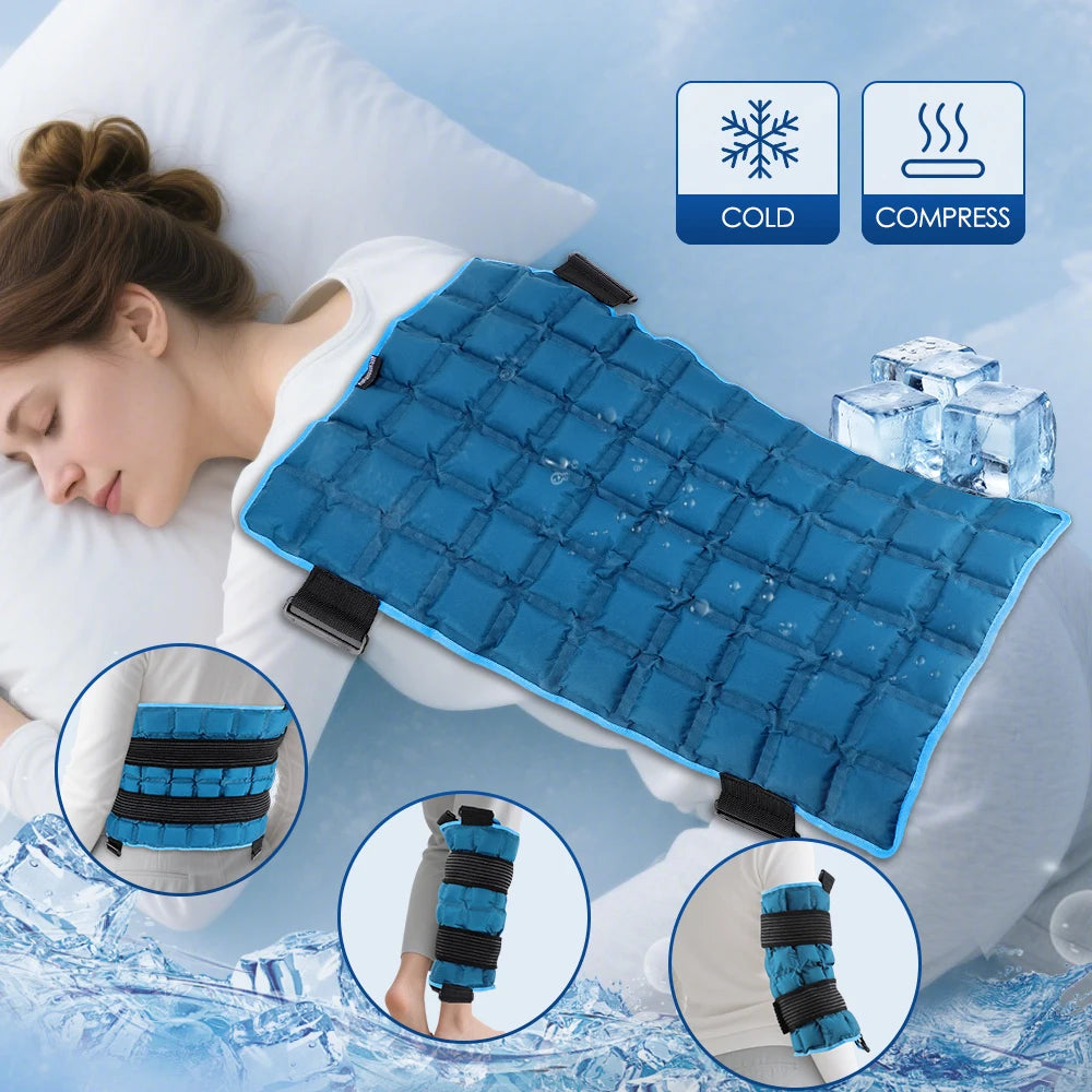 Large Ice Pack for Muscle Relax Reusable Hot Cold Gel Pack Cooling Cushion Knee Leg Back Neck Shoulder Ice Pack Wrap Massage Pa