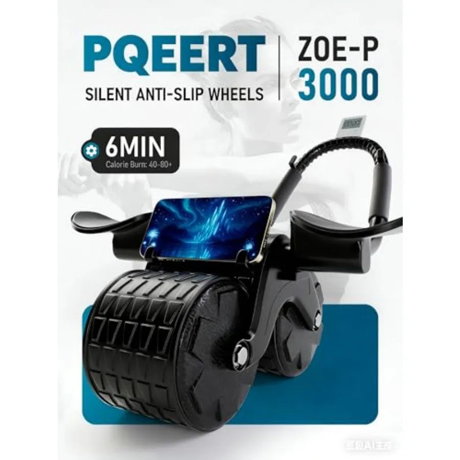 Auto Rebound Ab Roller w/ Timer